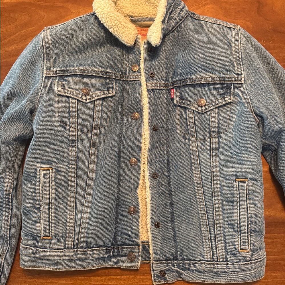 Levi's Cream Sherpa Lined Jacket